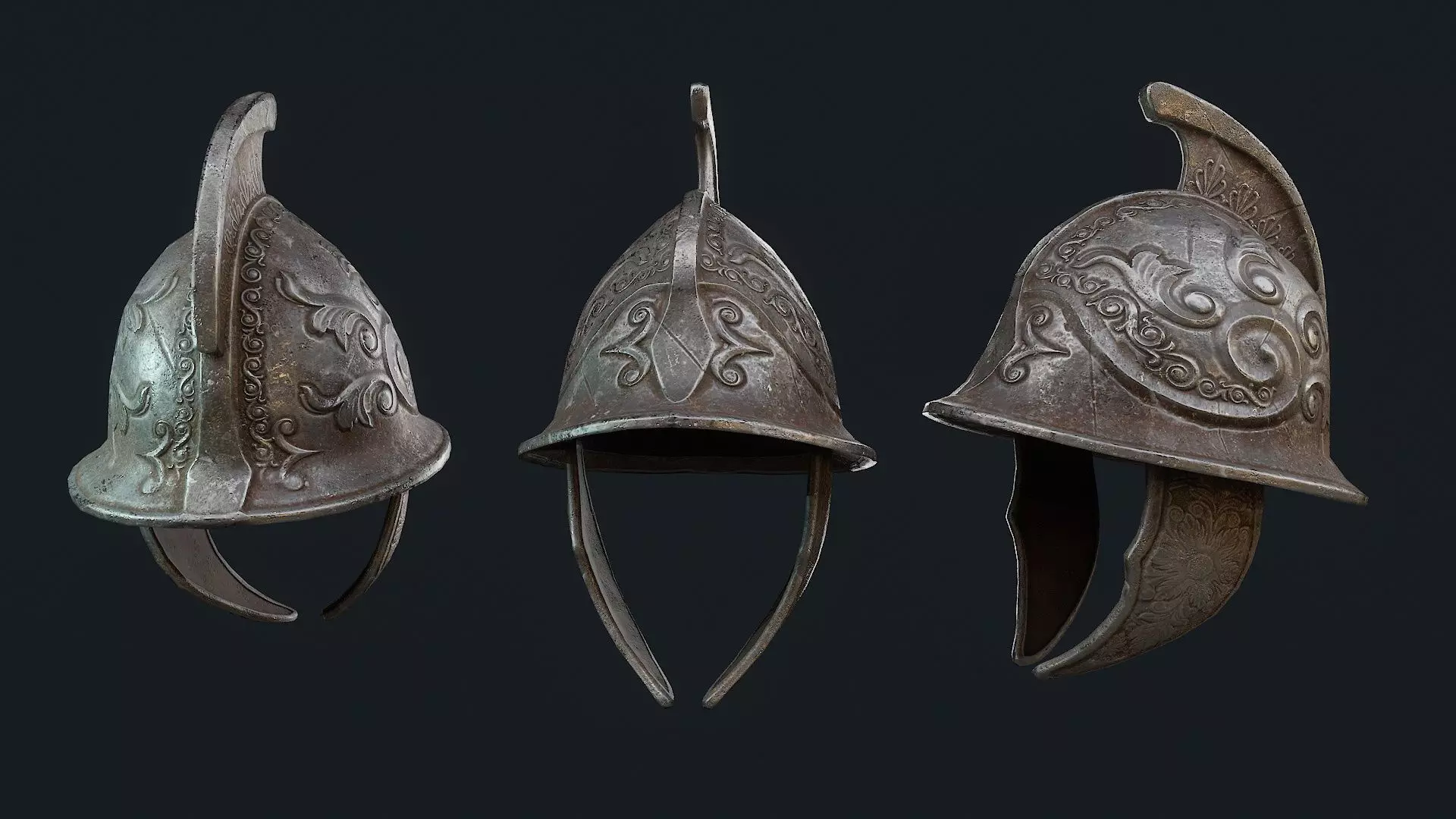 Iron Helmet 2 Low-poly 3D model_0
