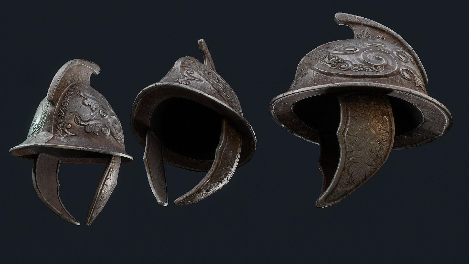 Iron Helmet 2 Low-poly 3D model_3