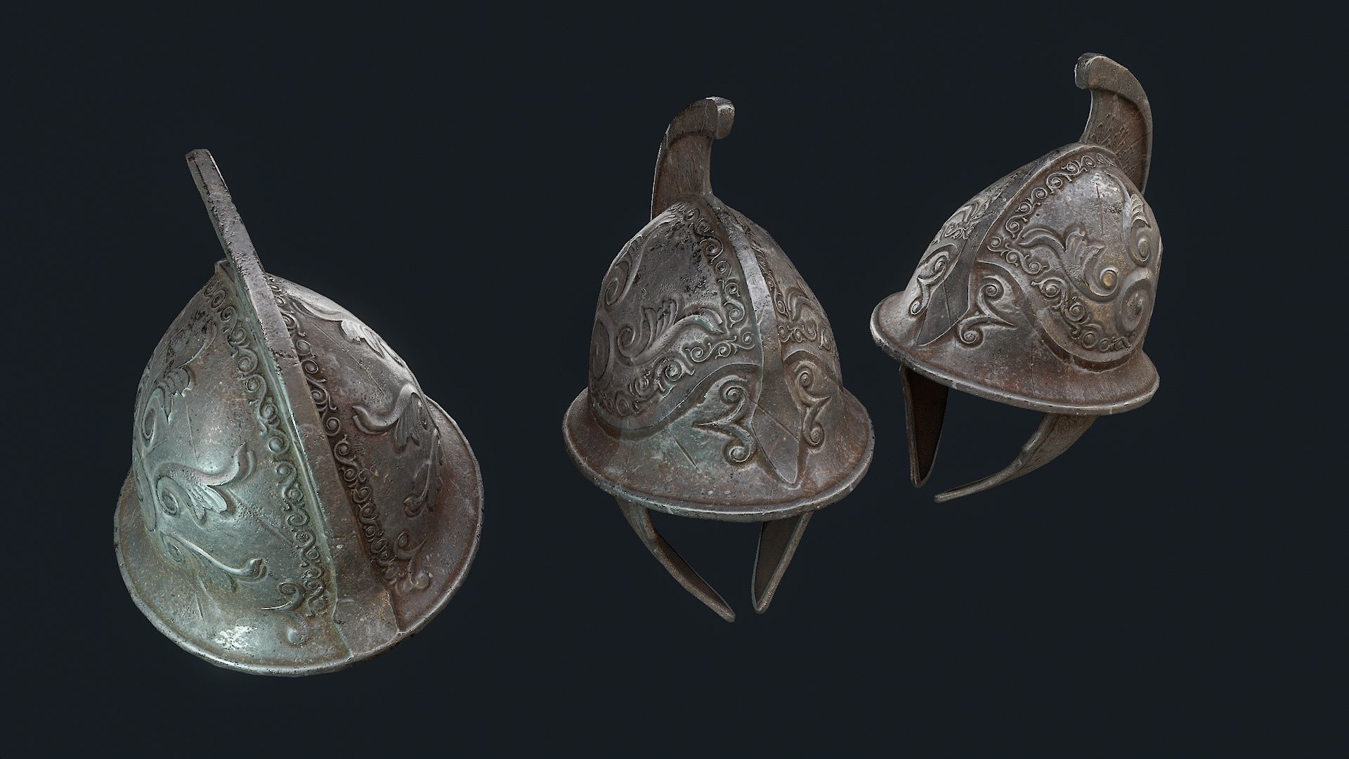 Iron Helmet 2 Low-poly 3D model_2