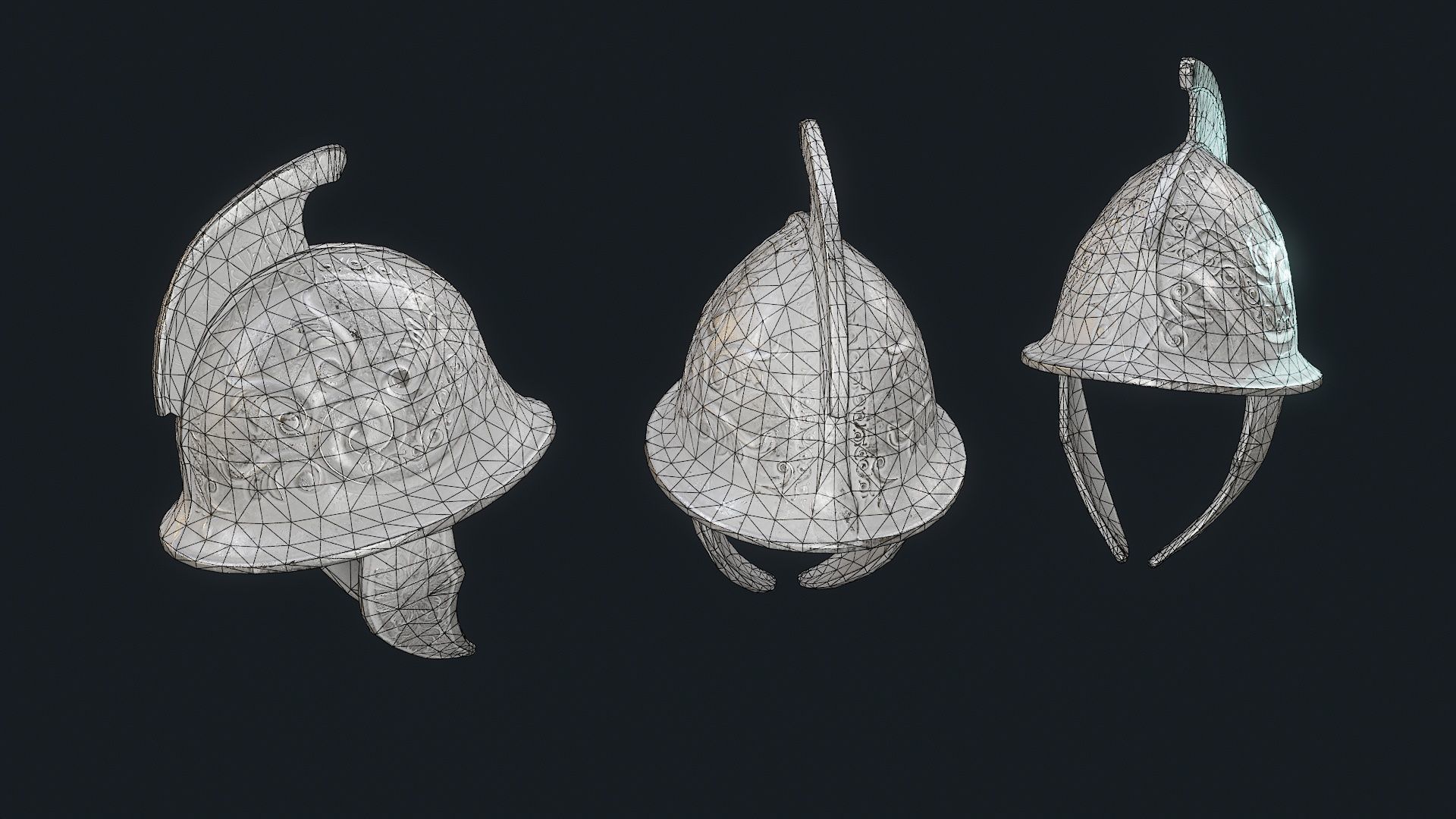 Iron Helmet 2 Low-poly 3D model_9