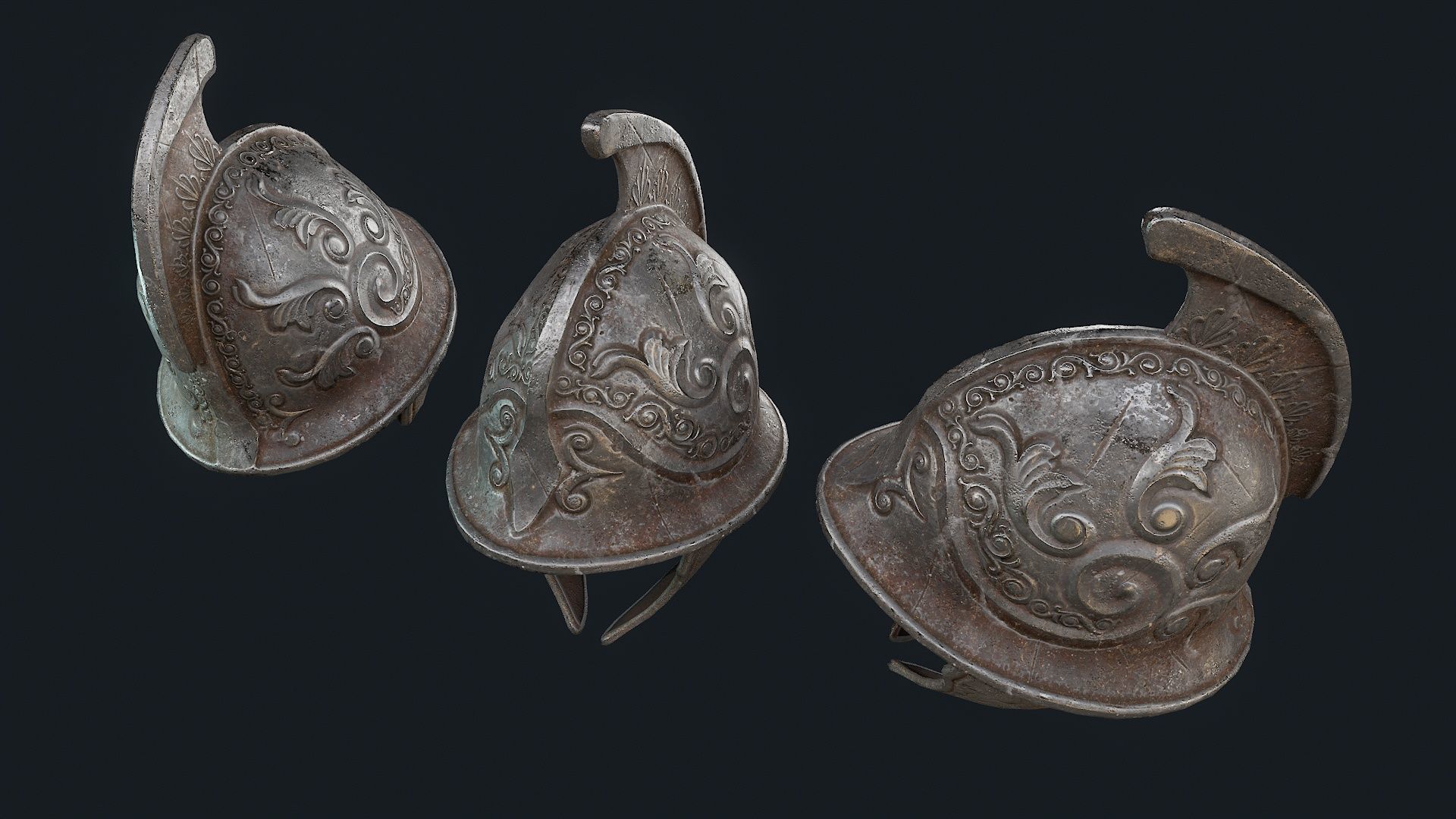 Iron Helmet 2 Low-poly 3D model_1