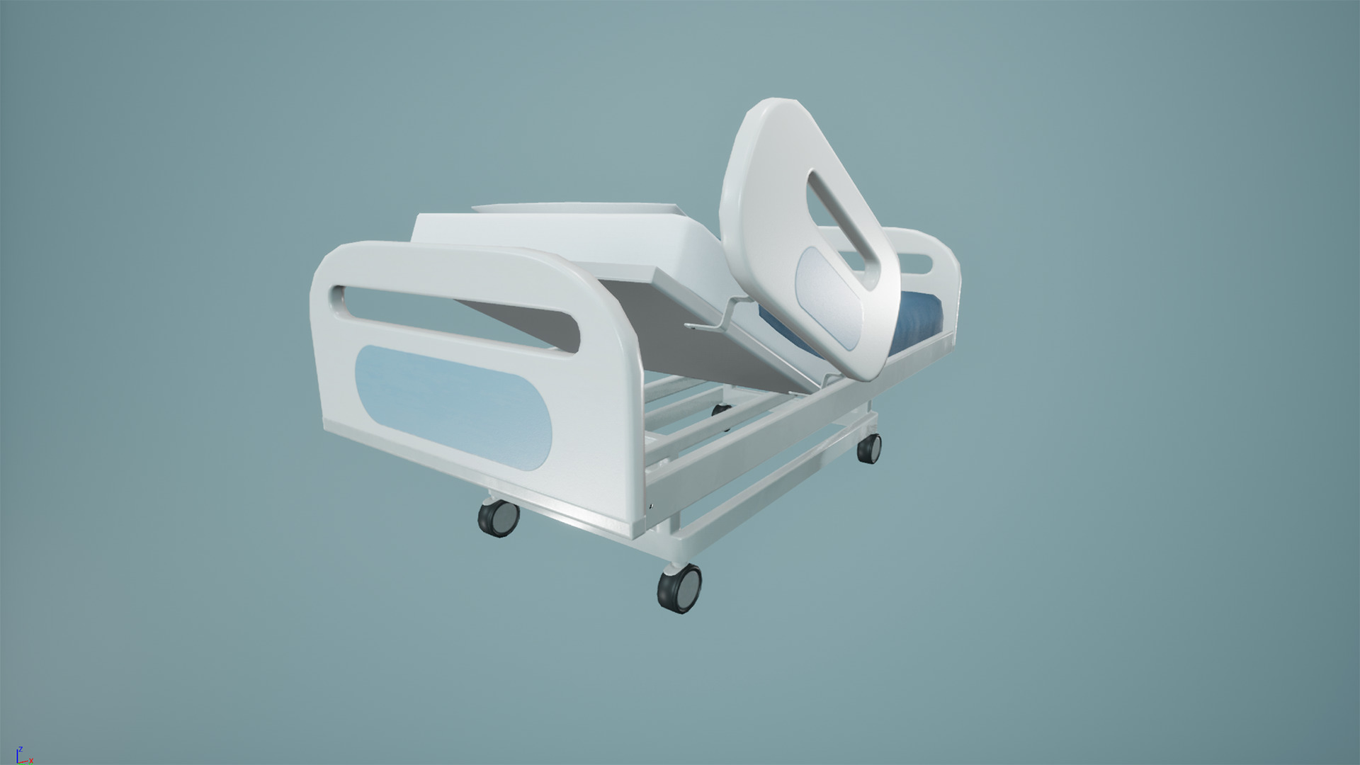 Hospital Bed Low-poly 3D model_3