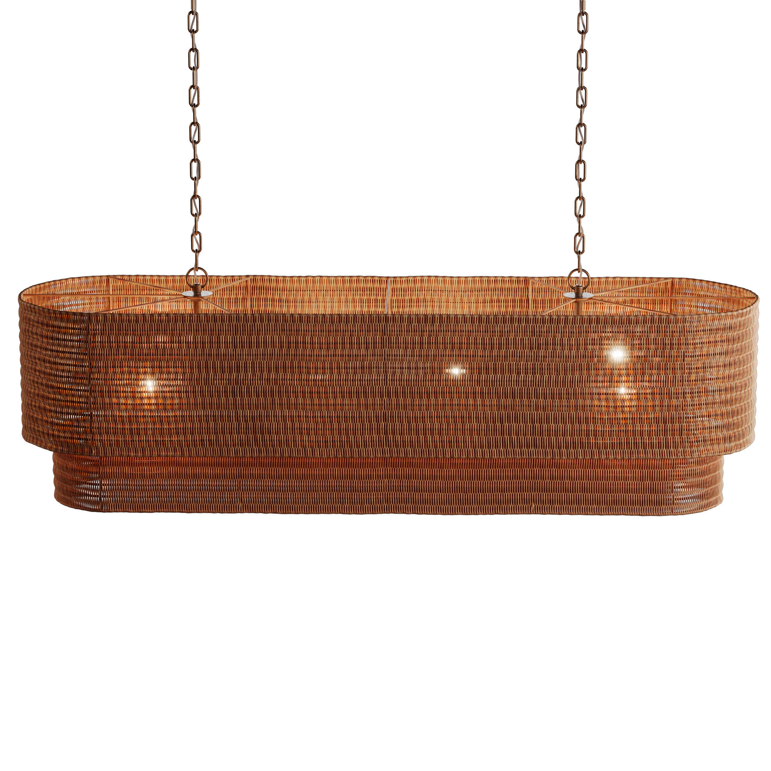 Paloma Linear Chandelier Rattan Light 3D model_3