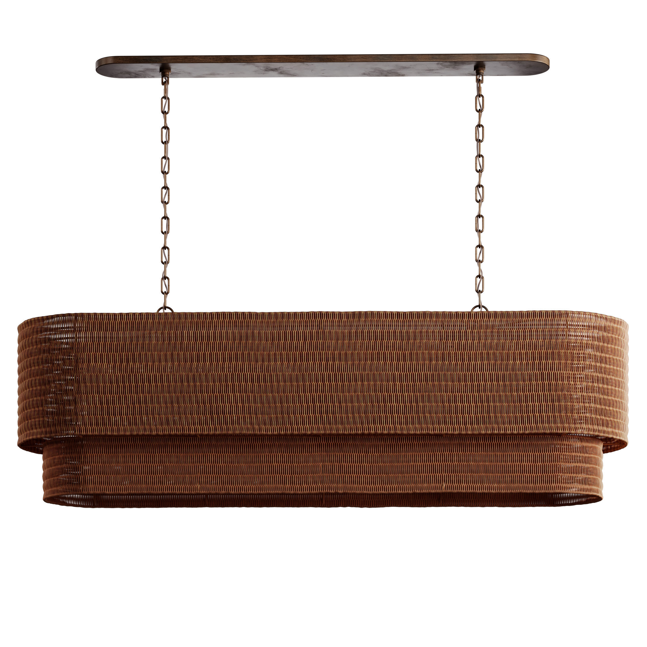 Paloma Linear Chandelier Rattan Light 3D model_1