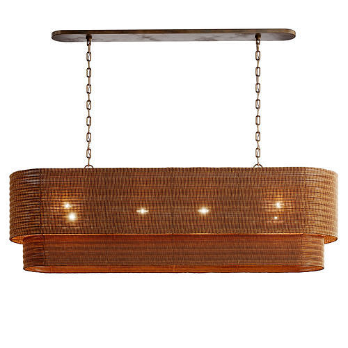 Paloma Linear Chandelier Rattan Light 3D model