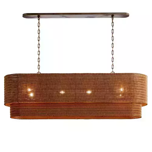 Paloma Linear Chandelier Rattan Light 3D model Paloma Linear Chandelier Rattan Light 3D model