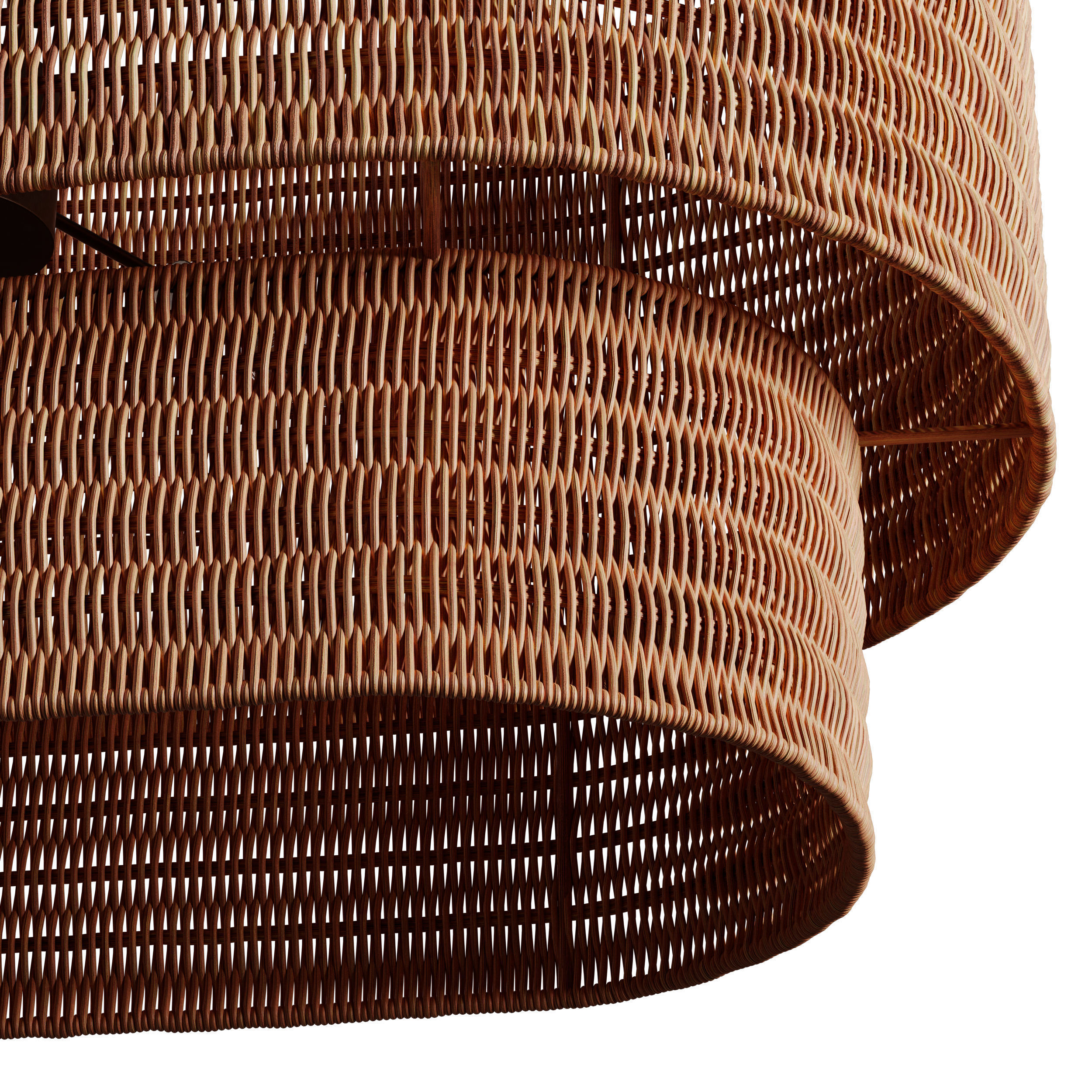 Paloma Linear Chandelier Rattan Light 3D model_6