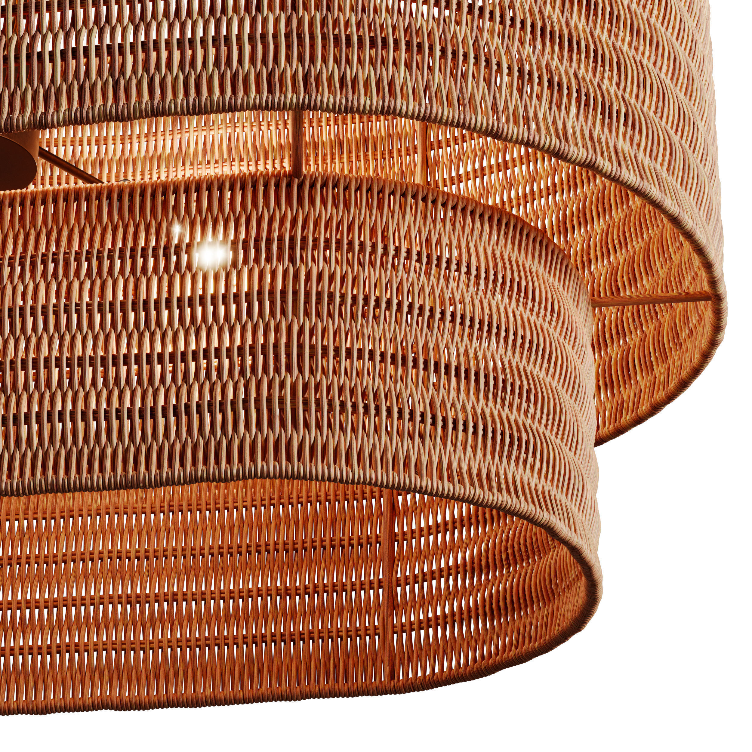 Paloma Linear Chandelier Rattan Light 3D model_5