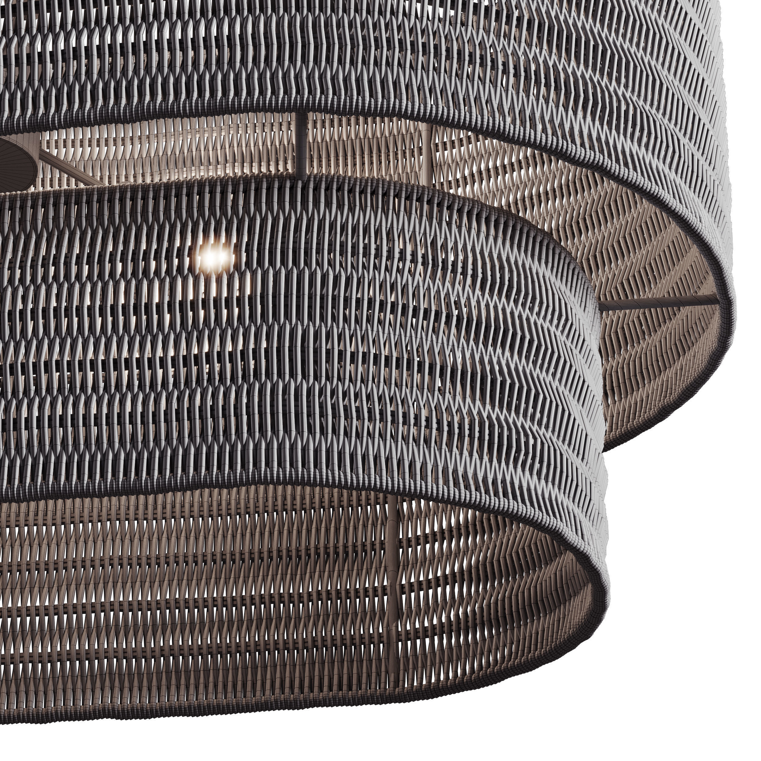 Paloma Linear Chandelier Rattan Light 3D model_7