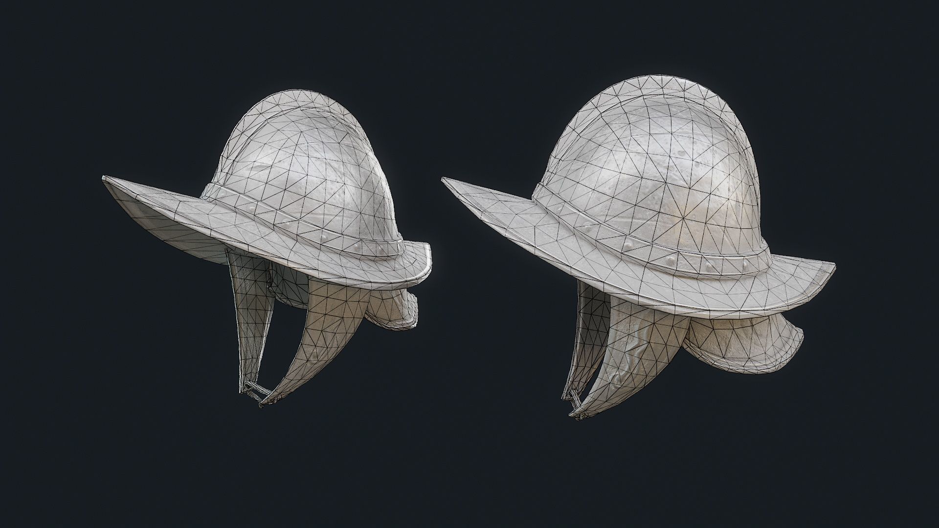 Iron Helmet 3 Low-poly 3D model_8