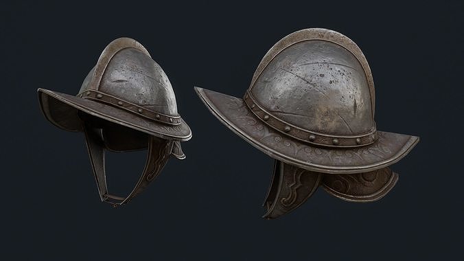 Iron Helmet 3 Low-poly 3D model