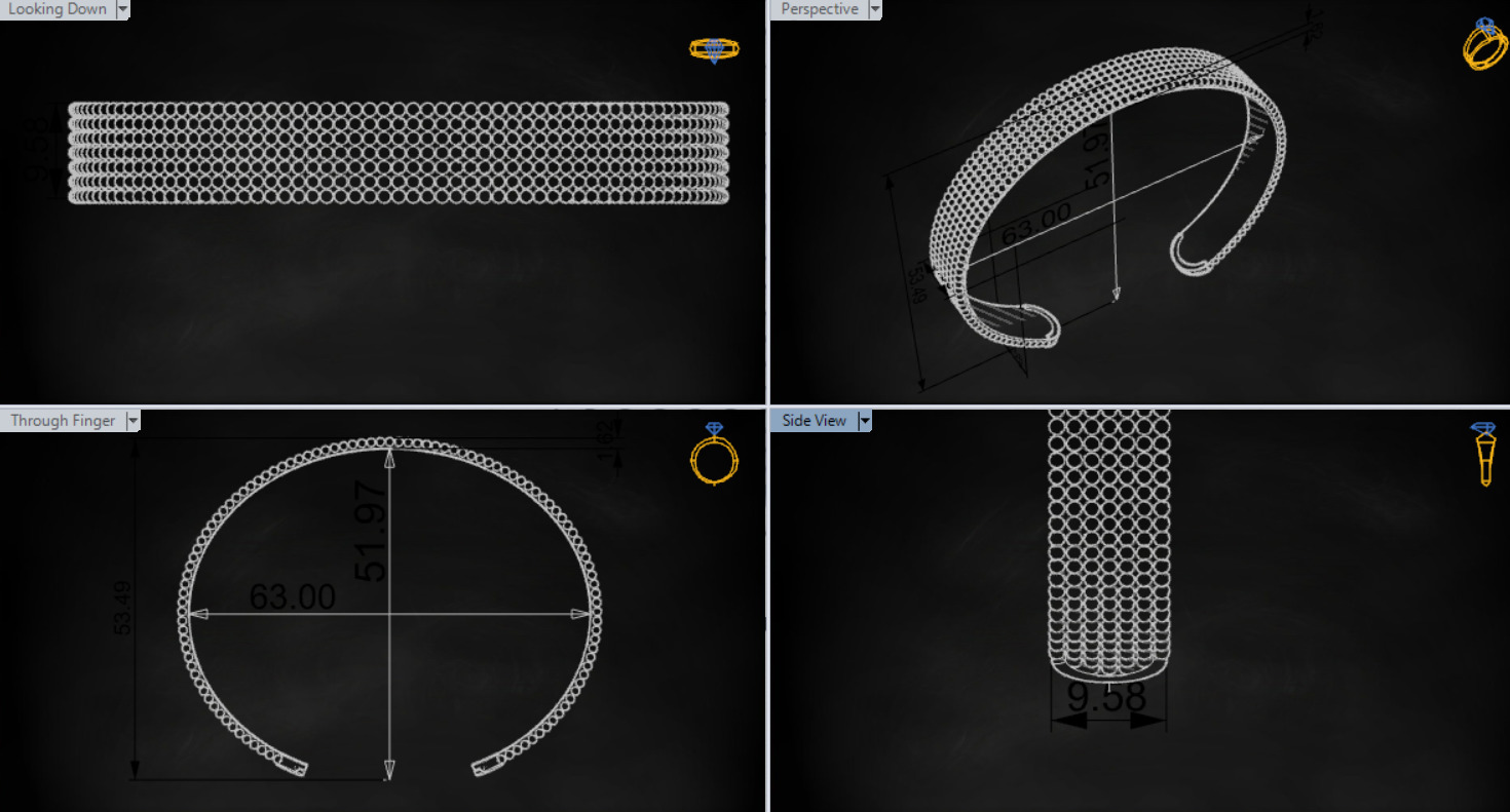Womens Bangle Bracelet Model bg0039 3D print model_11