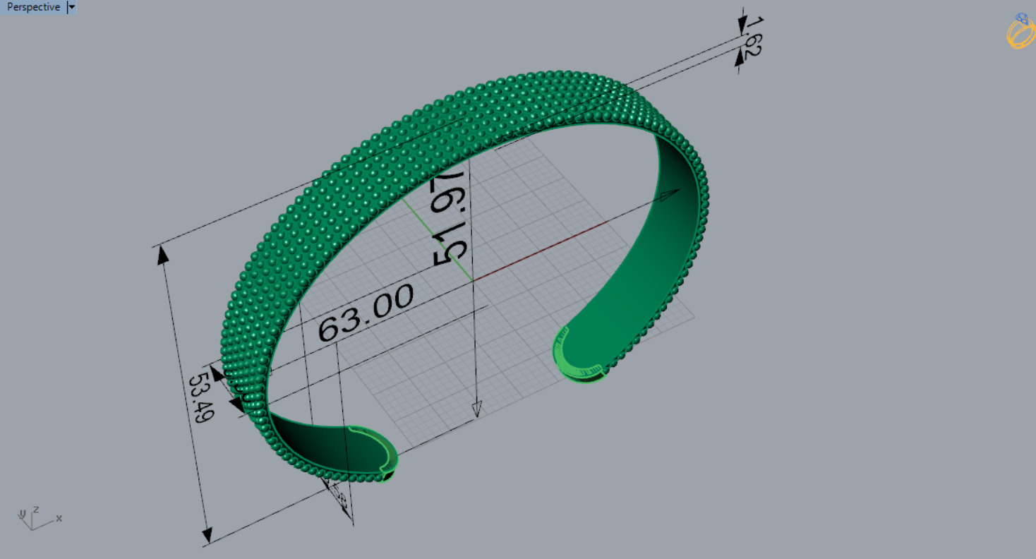 Womens Bangle Bracelet Model bg0039 3D print model_6