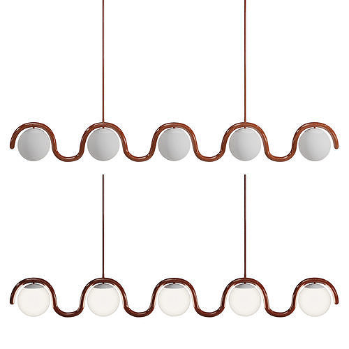 Lenox 5 Globe Linear Chandelier V by Astraeus Clarke 3D model