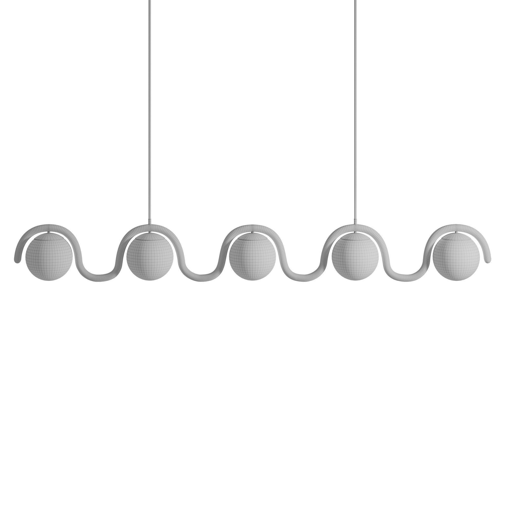 Lenox 5 Globe Linear Chandelier V by Astraeus Clarke 3D model_8