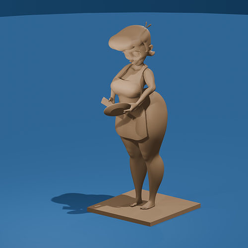 Sexy Toon Mom Washing Dishes 3D print model