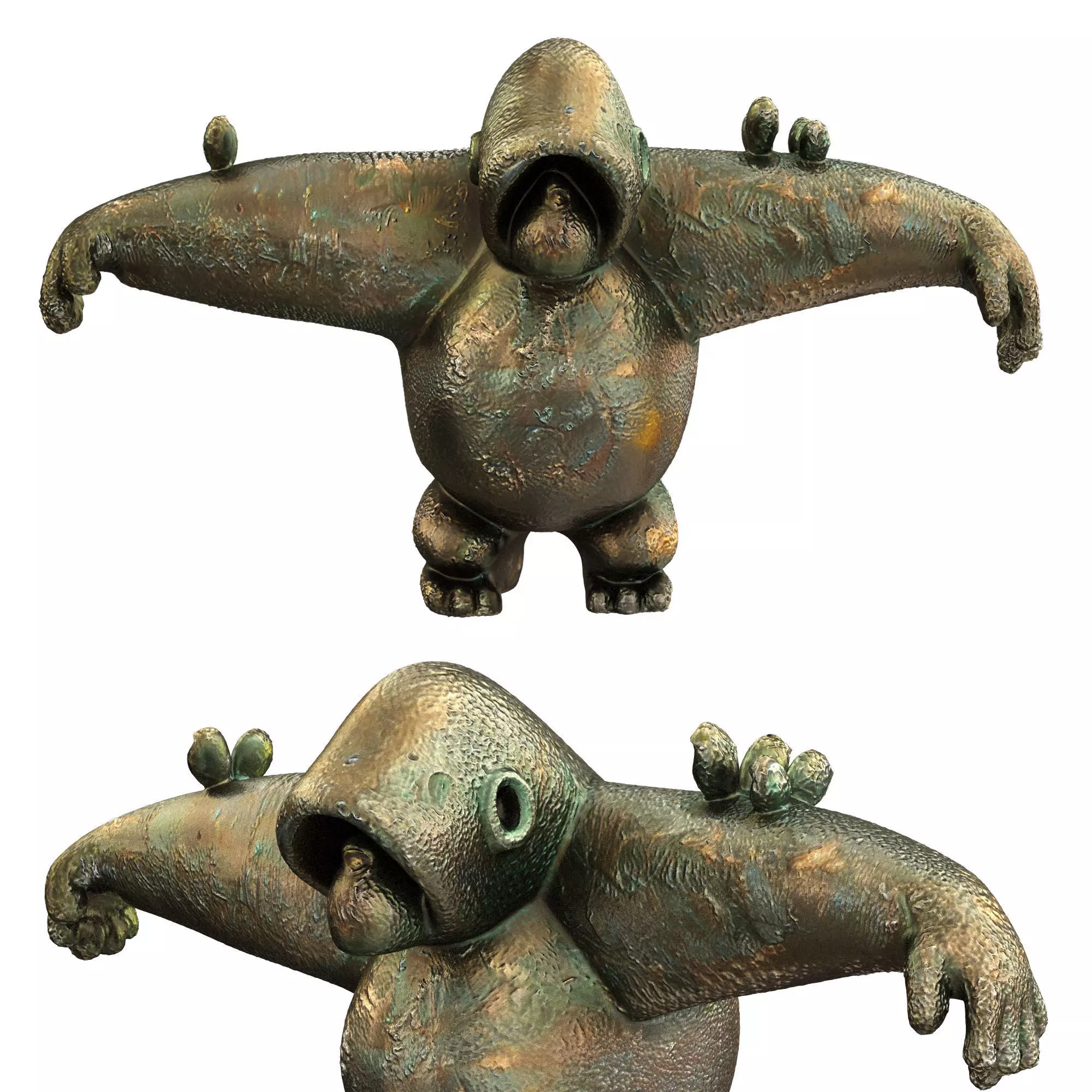 The Protector broze sculpture 3D model_0