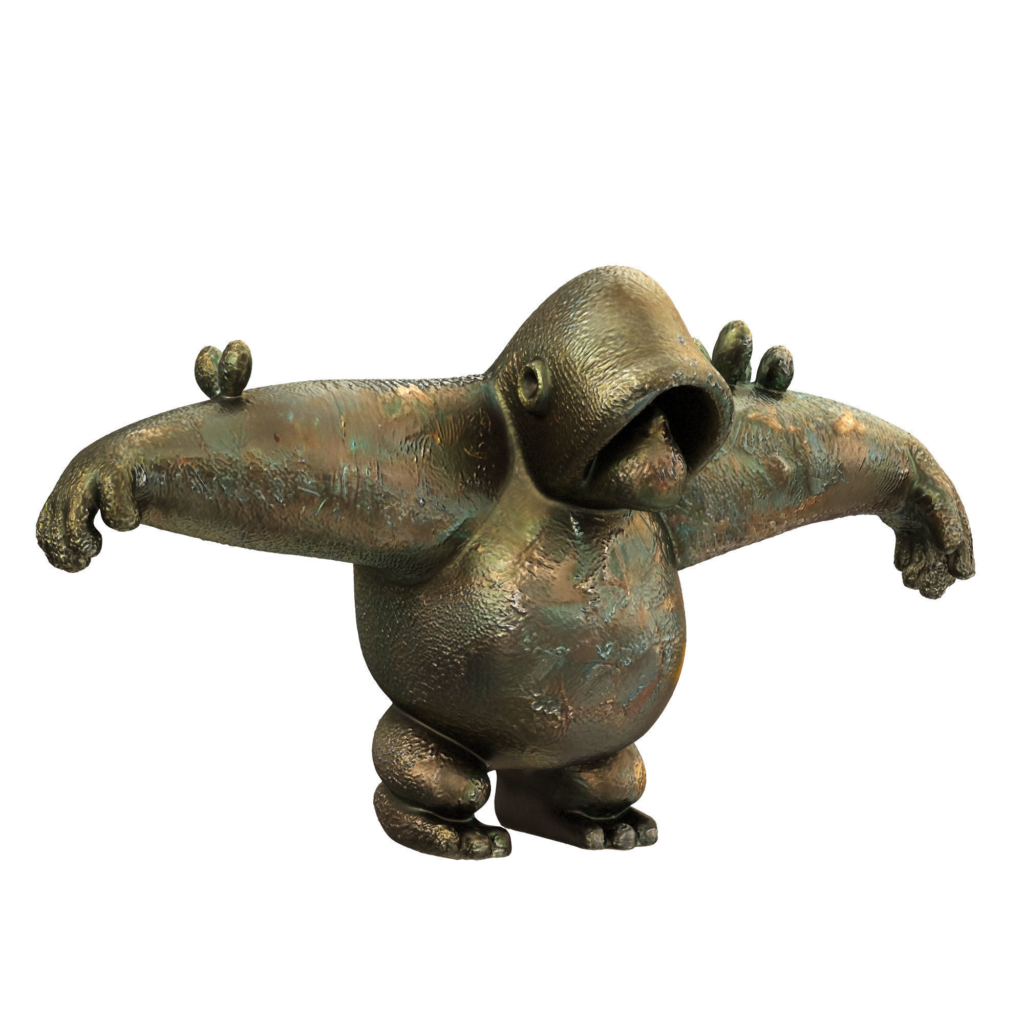 The Protector broze sculpture 3D model_3