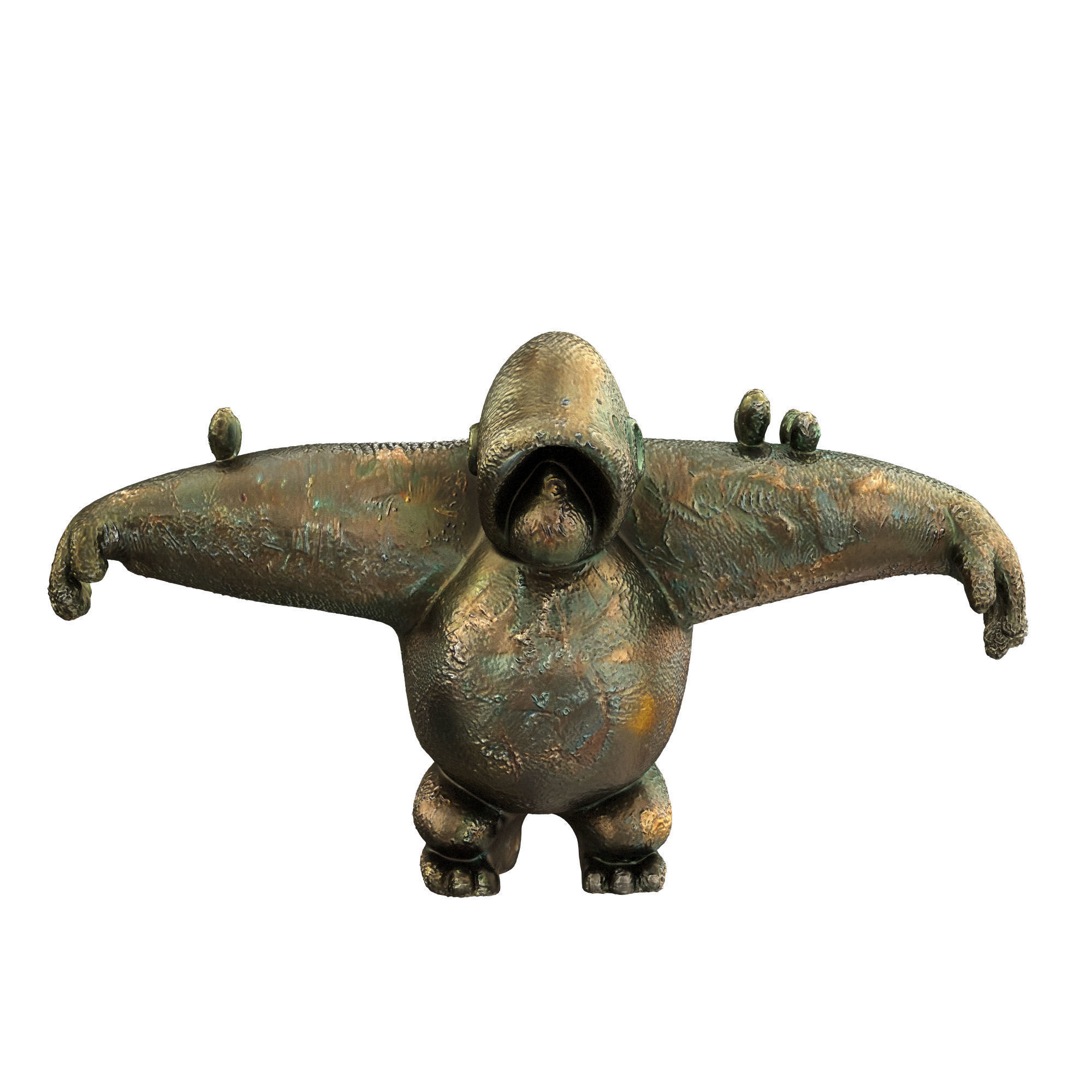 The Protector broze sculpture 3D model_1