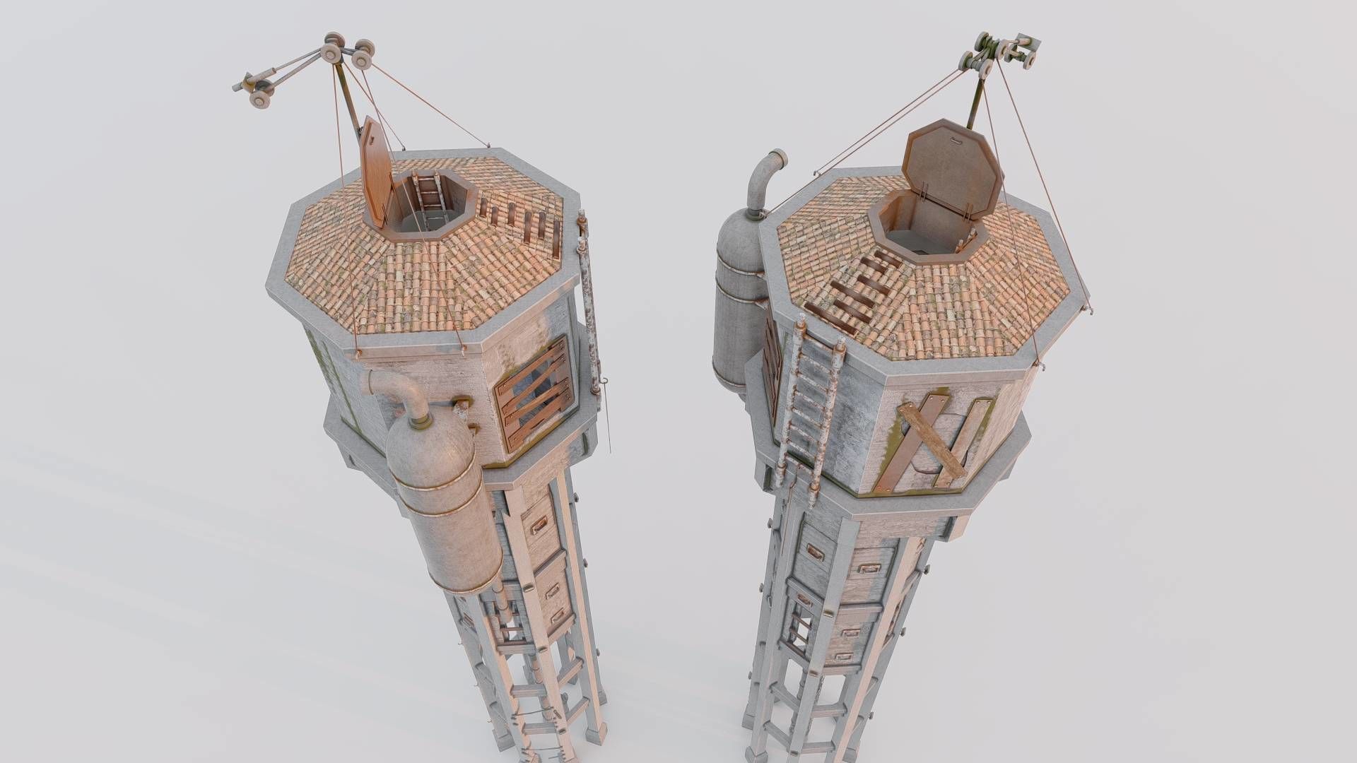 Realistic Watch Tower 3D Model Low-poly 3D model_14