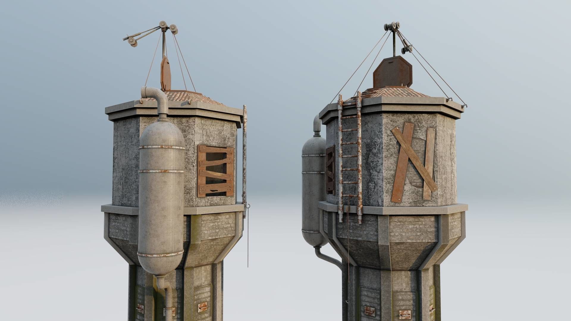 Realistic Watch Tower 3D Model Low-poly 3D model_7