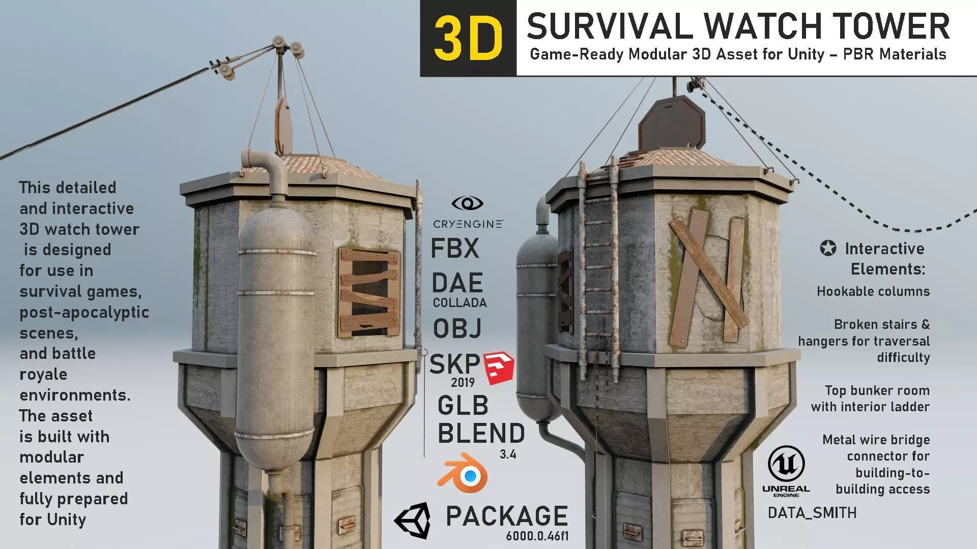 Realistic Watch Tower 3D Model Low-poly 3D model_0