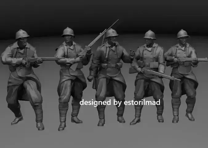 WW2 PACK OF 5 FRENCH SOLDIERS IN ACTION