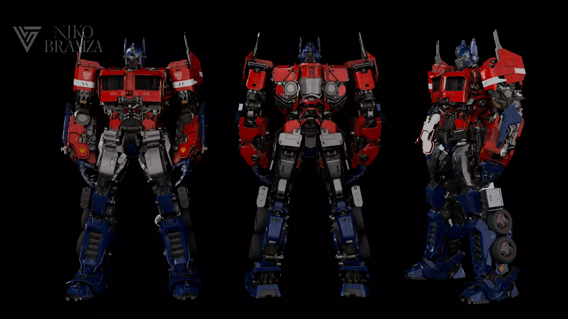 Transformers Optimus Prime 2018 Cybetron and Earth Mode 3D model_2