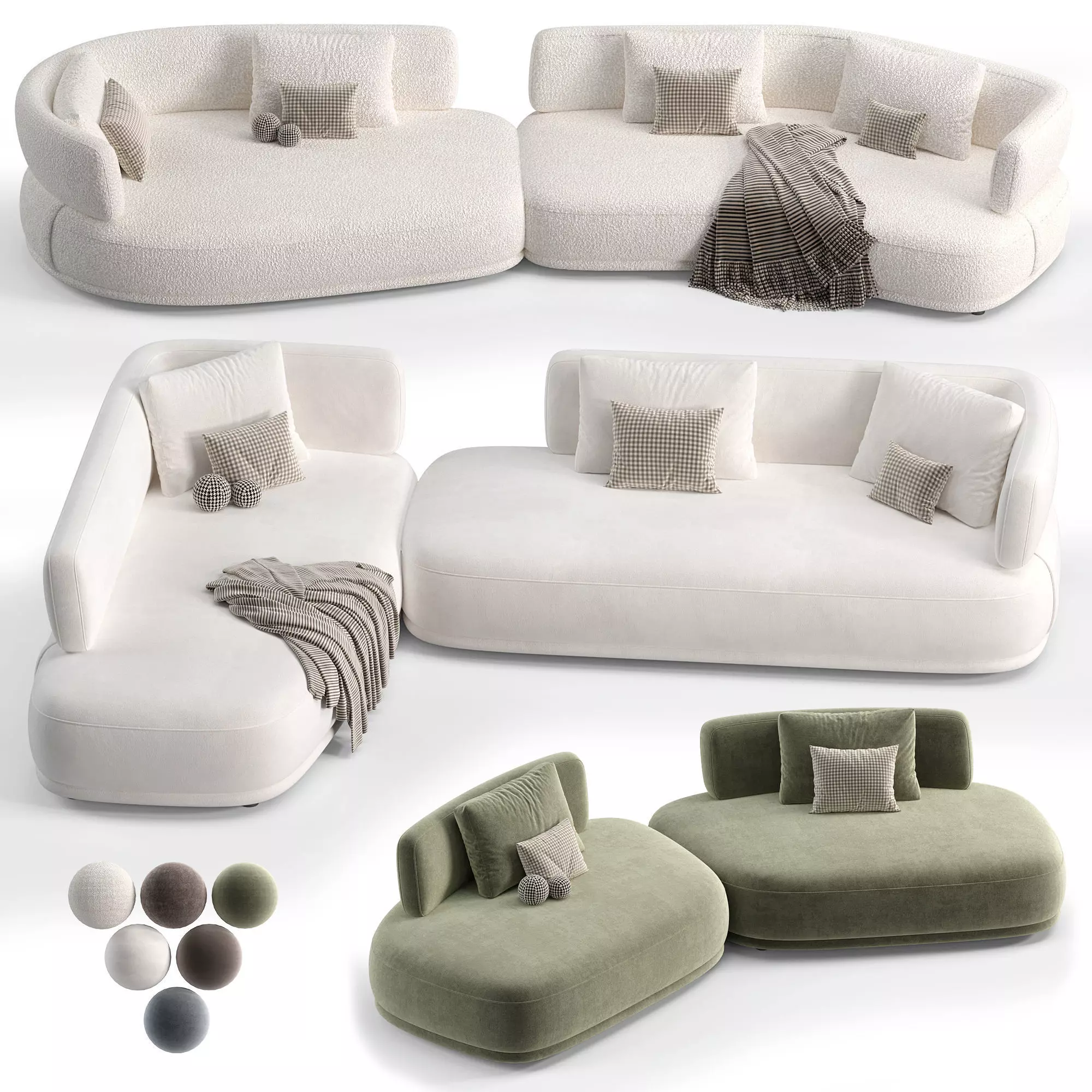 Bebitalia Cocun Sofa Low-poly 3D model