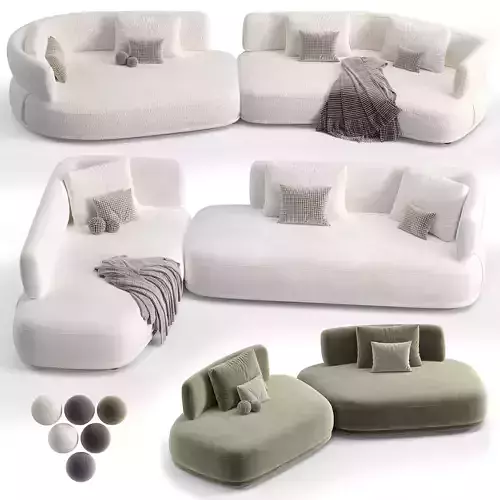 Bebitalia Cocun Sofa Low-poly 3D model