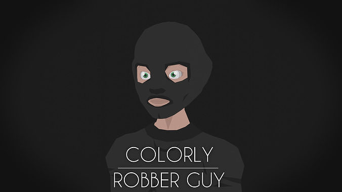 Colorly - Robber Guy - Game Ready - Rigged - Customizable Low-poly 3D model