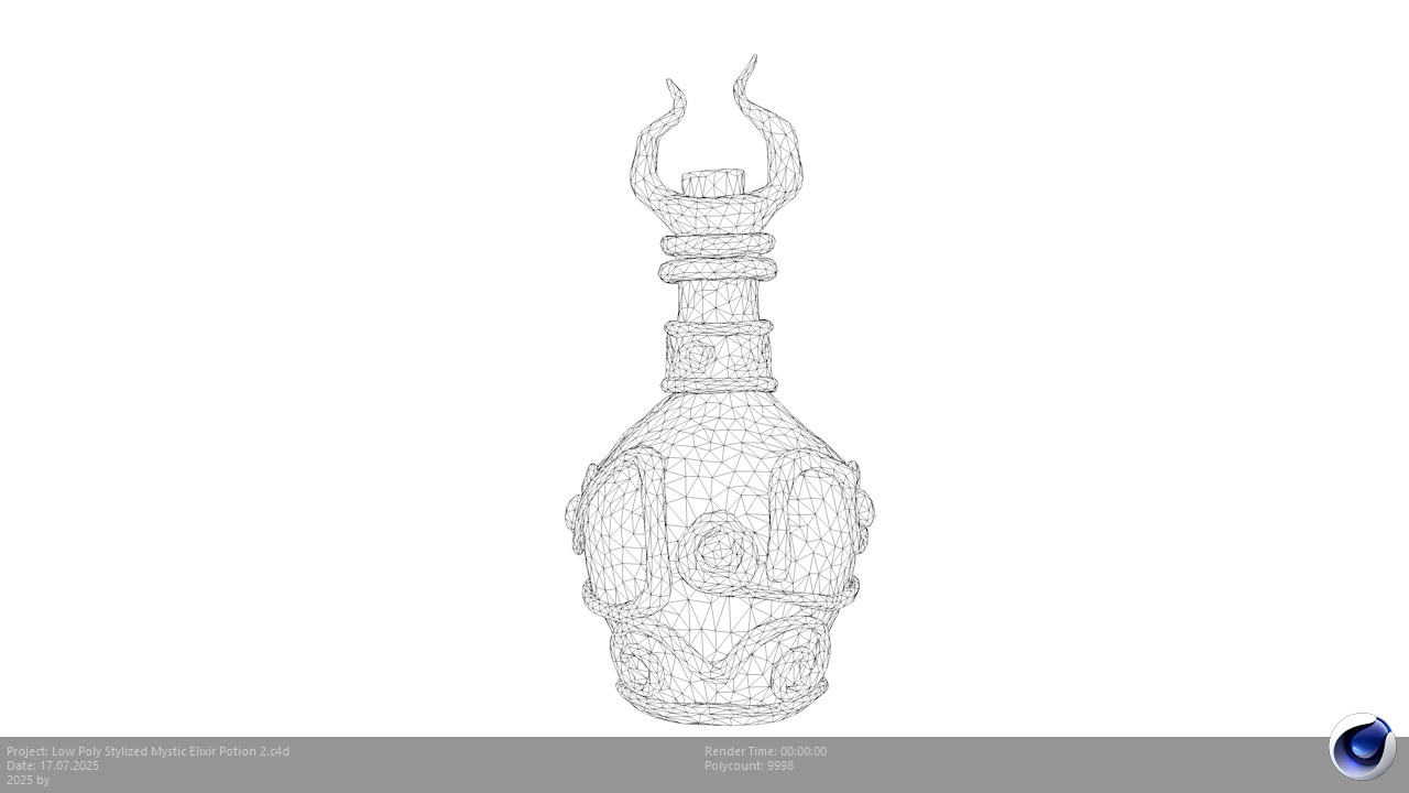 Low Poly Stylized Mystic Elixir Potion 2 Low-poly 3D model_3