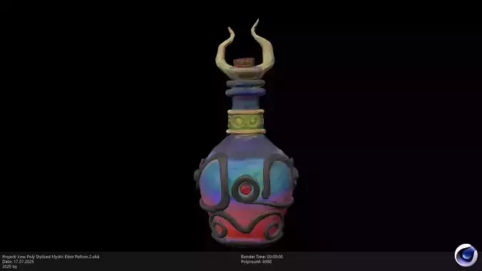 Low Poly Stylized Mystic Elixir Potion 2 Low-poly 3D model