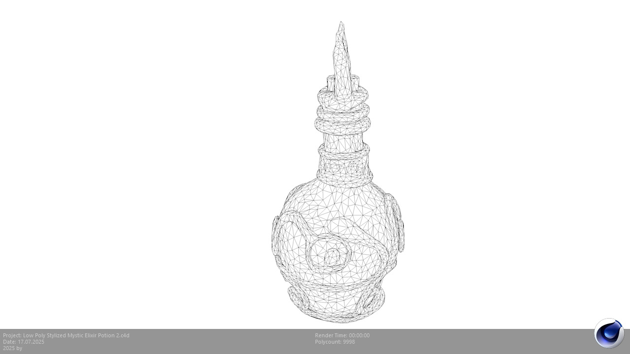 Low Poly Stylized Mystic Elixir Potion 2 Low-poly 3D model_6