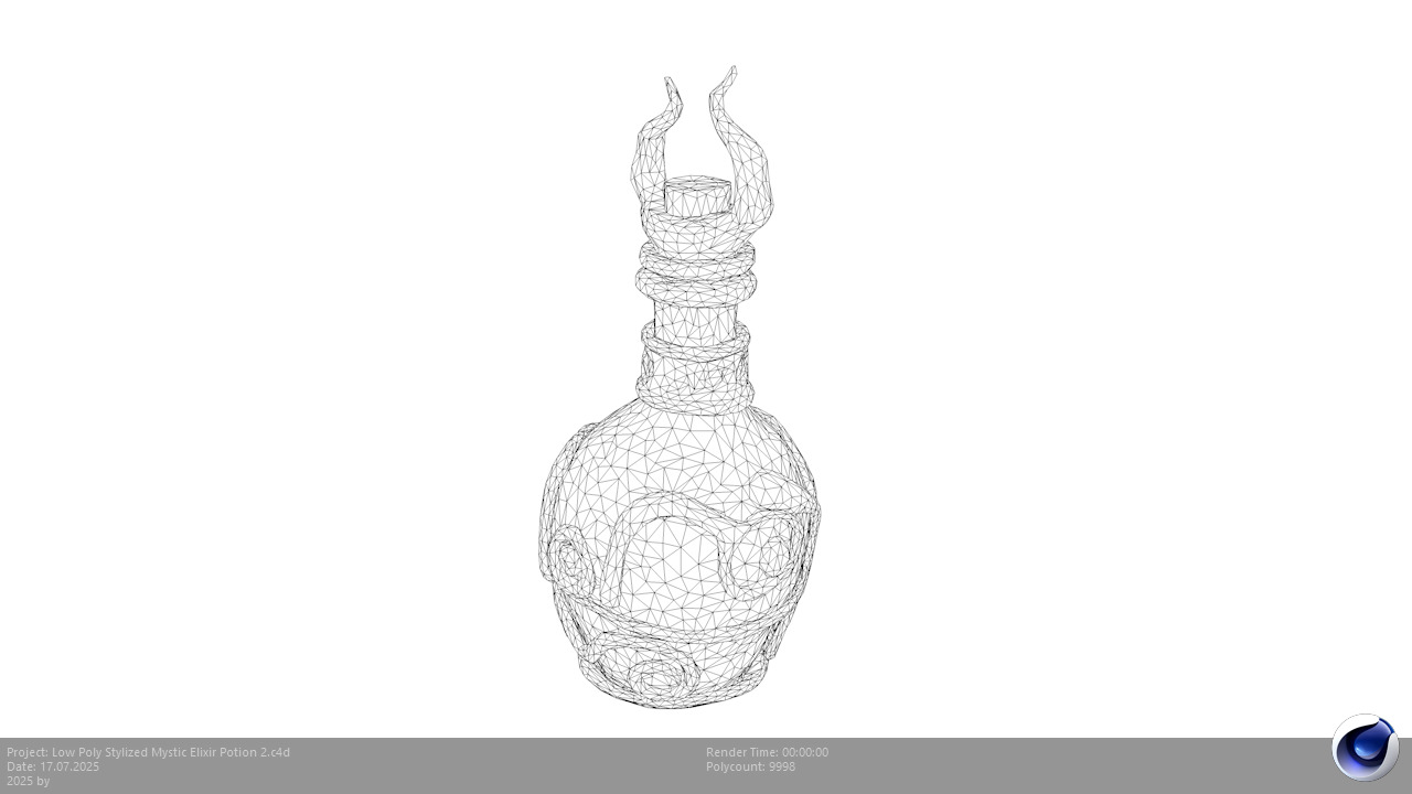 Low Poly Stylized Mystic Elixir Potion 2 Low-poly 3D model_9