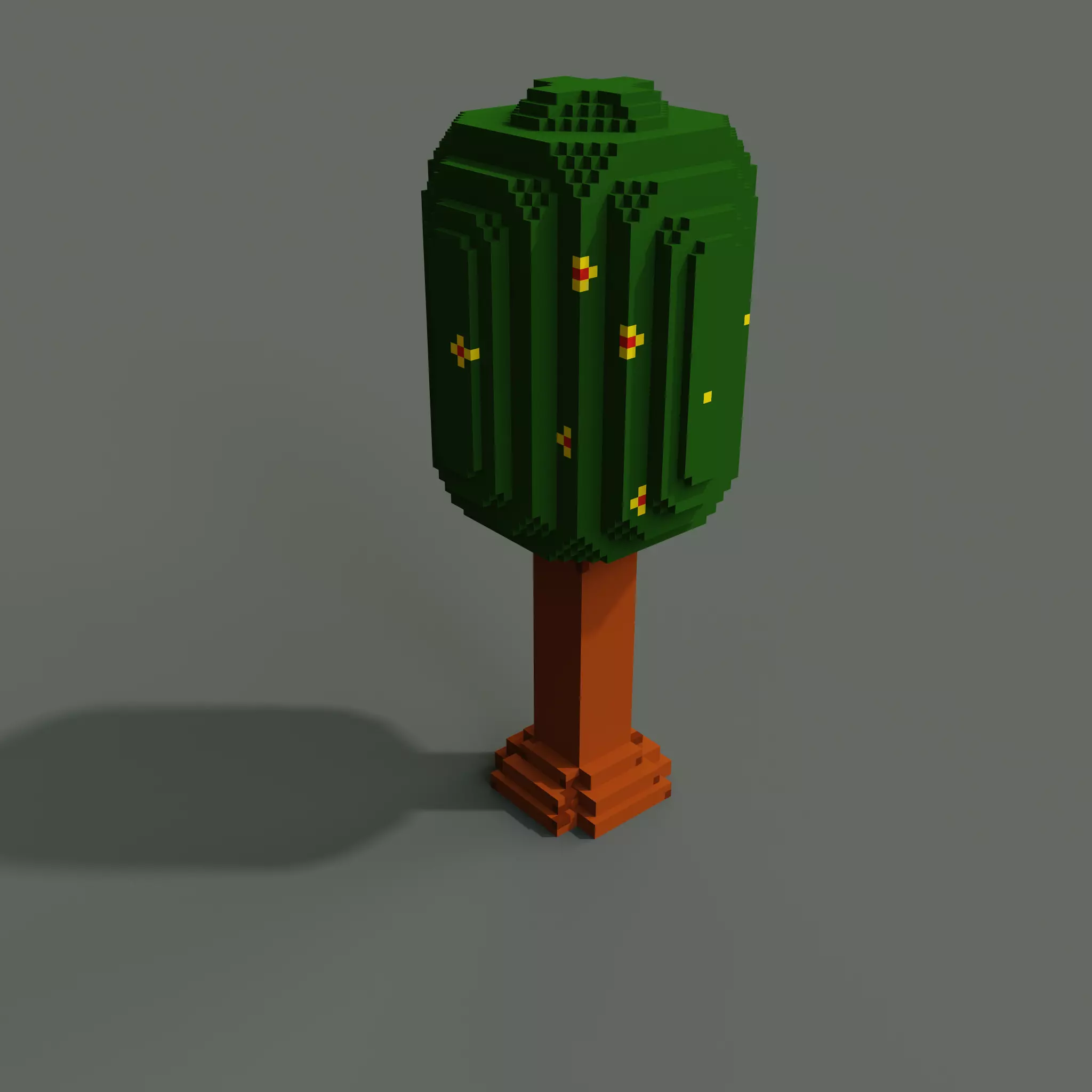 voxel tree Low-poly 3D model_0