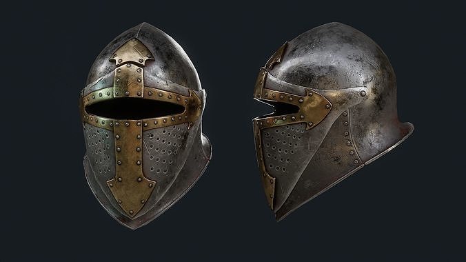 Iron Helmet 4 Low-poly 3D model