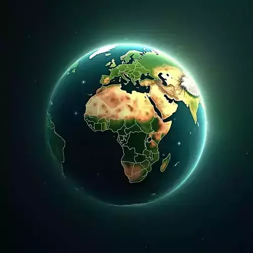 Stylized Planet Earth Hologram Sci Fi