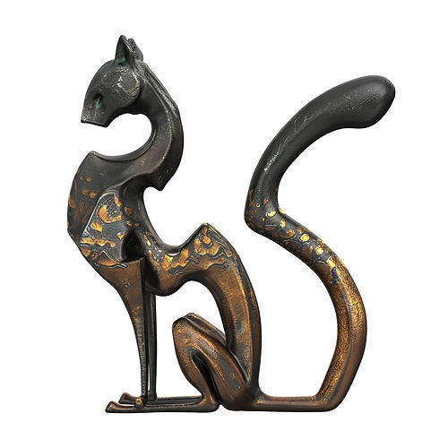 Bronze Cat sculpture 3D model