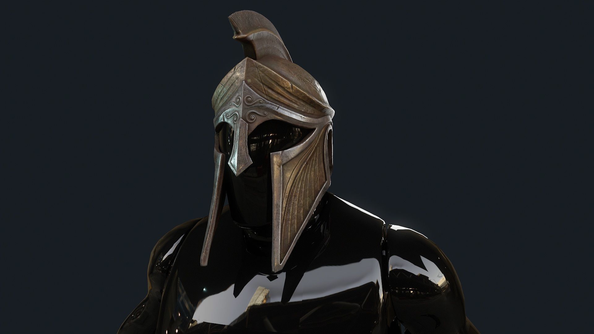 Iron Helmet 5 Low-poly 3D model_6
