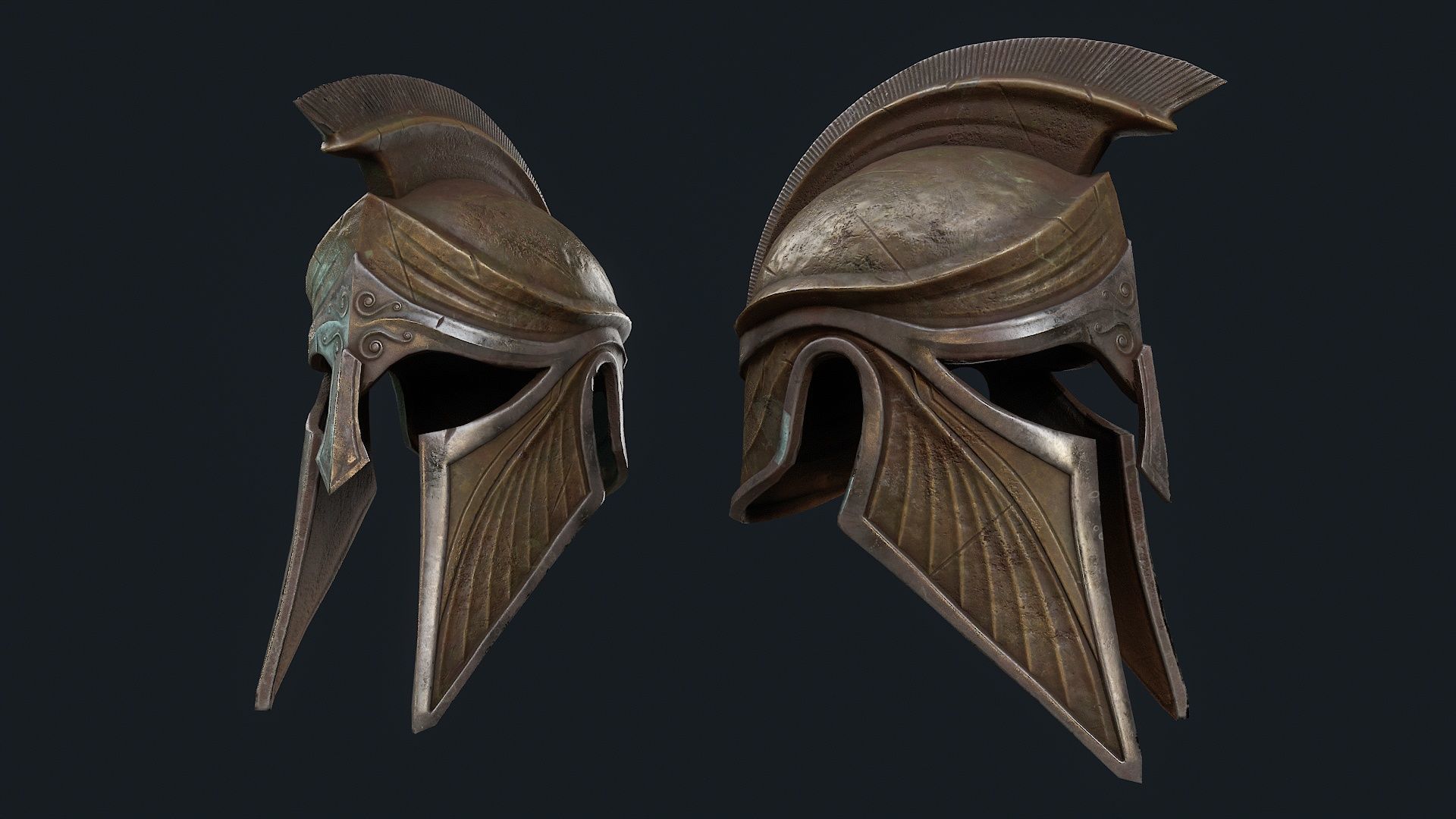 Iron Helmet 5 Low-poly 3D model_7