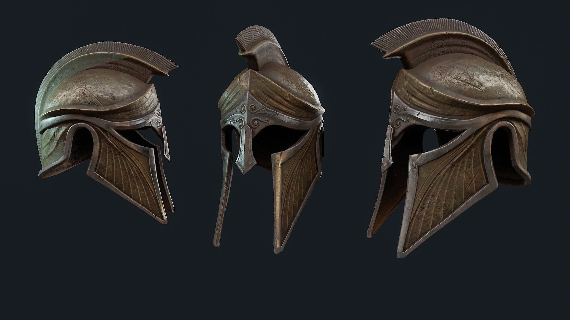 Iron Helmet 5 Low-poly 3D model_1