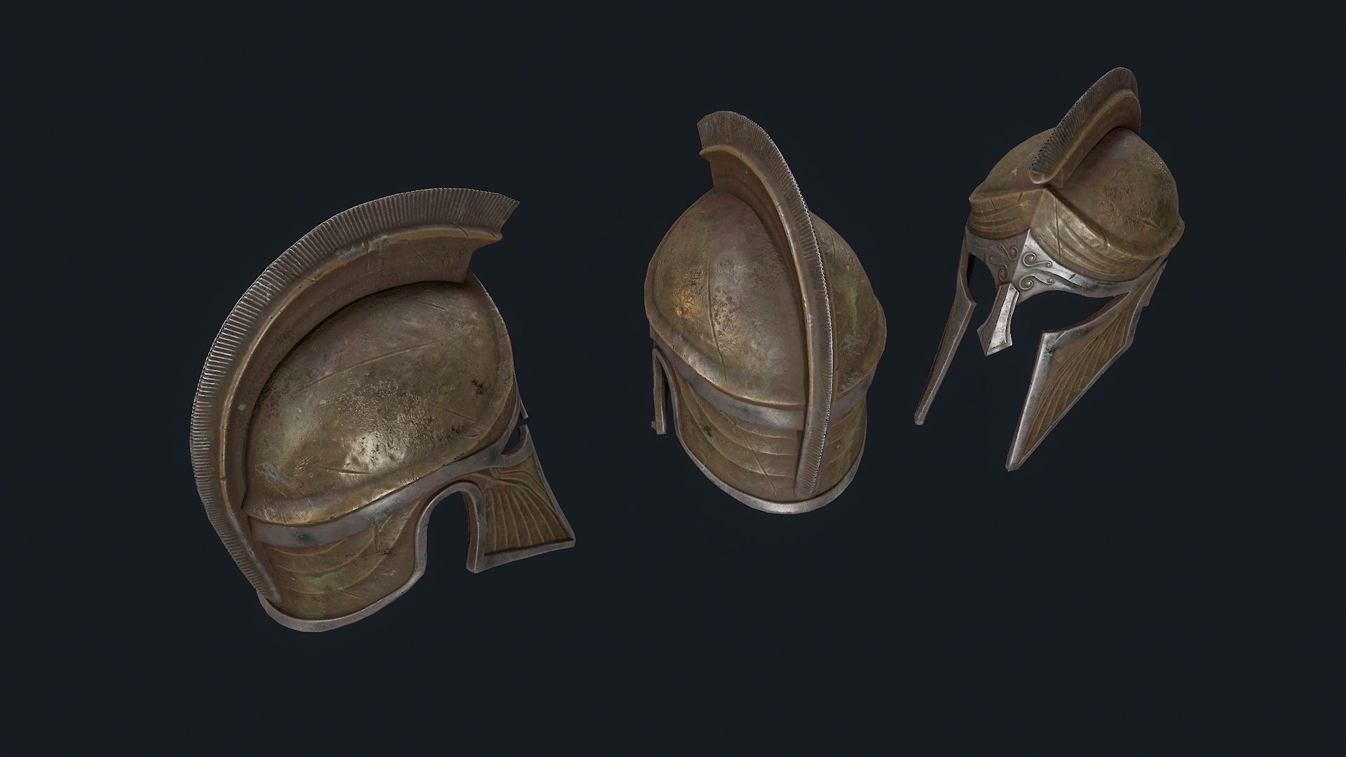 Iron Helmet 5 Low-poly 3D model_5