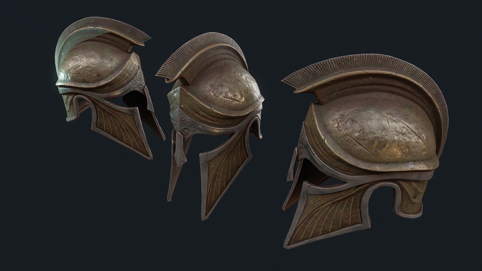 Iron Helmet 5 Low-poly 3D model_2
