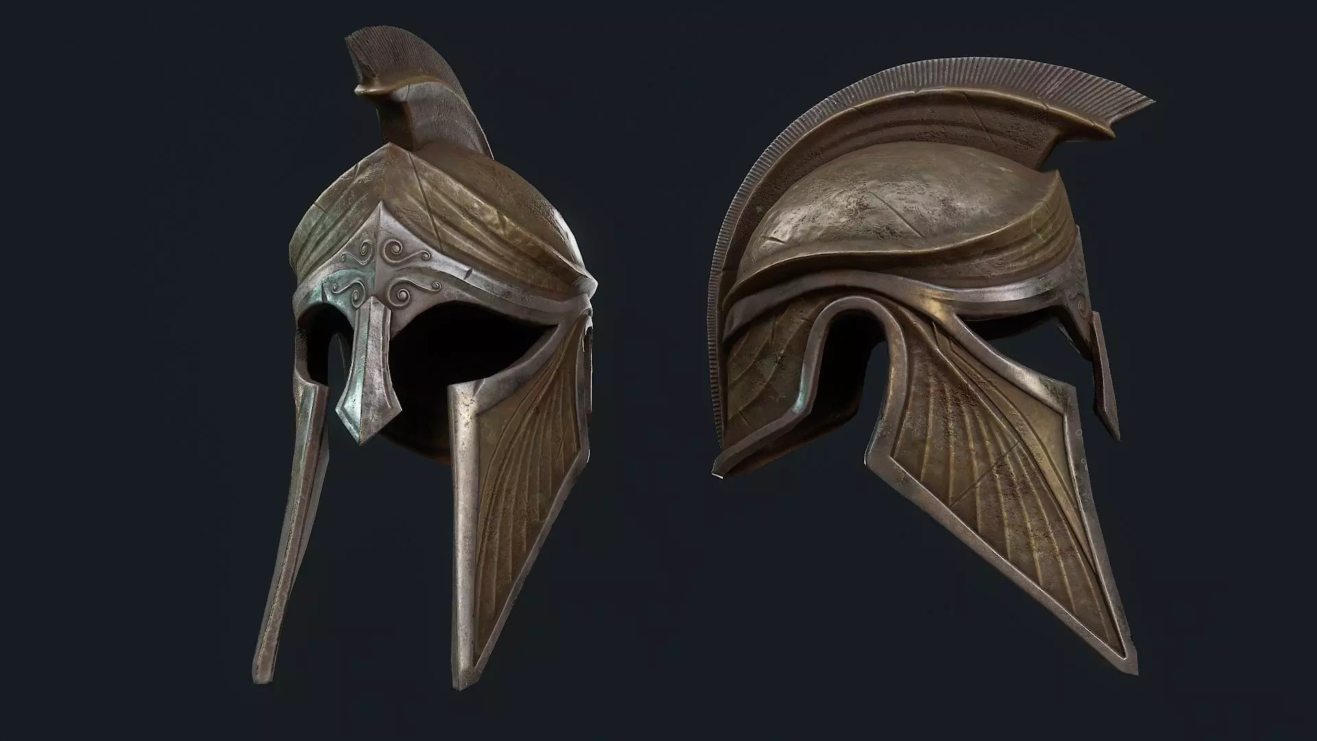 Iron Helmet 5 Low-poly 3D model_0