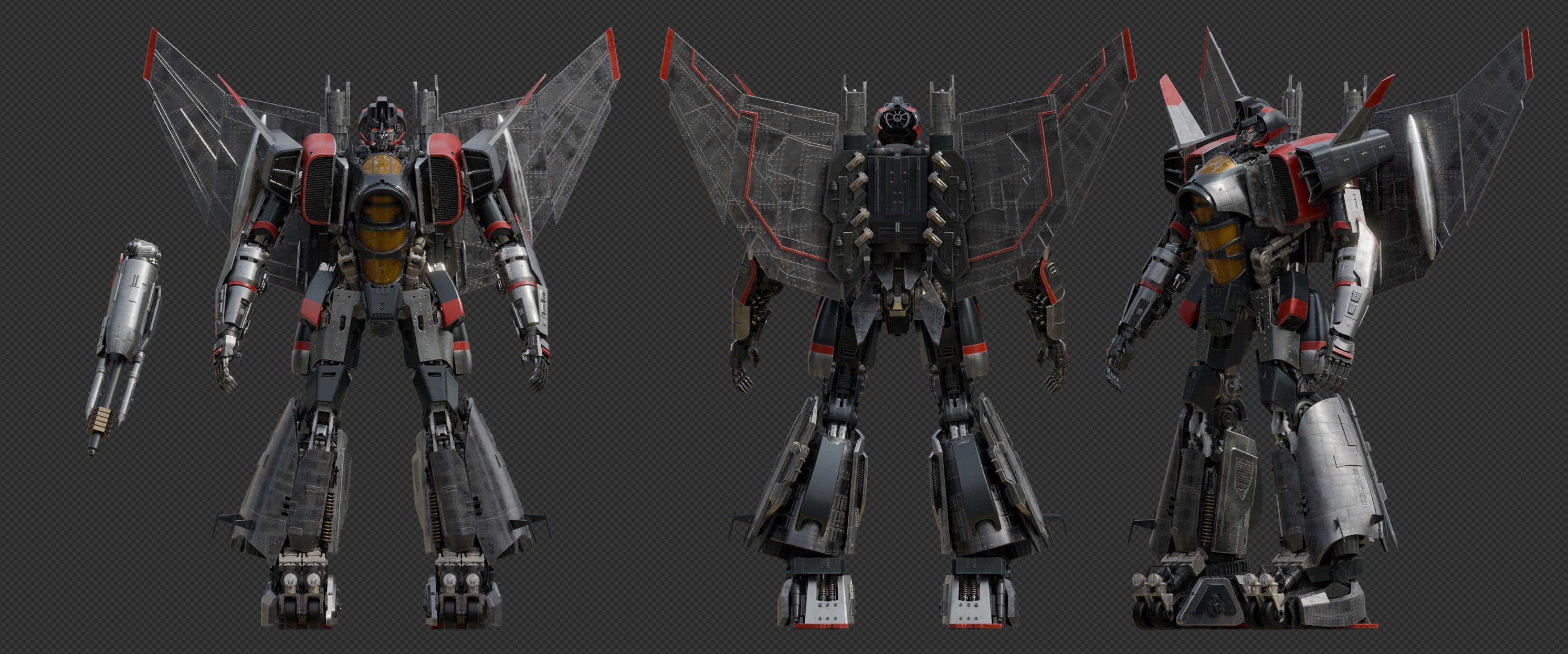 Transformers Blitzwing 2018 Earth Mode Bumblebee Movie 3D model_2