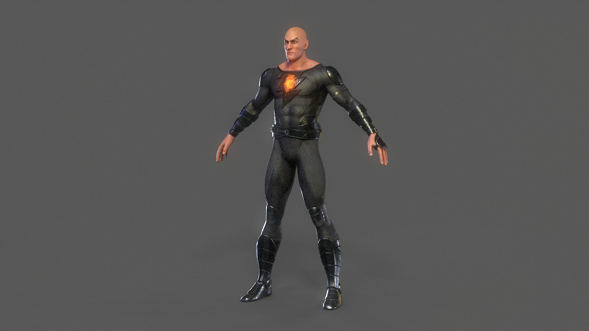 Black Adam Rig Low-poly 3D model_6