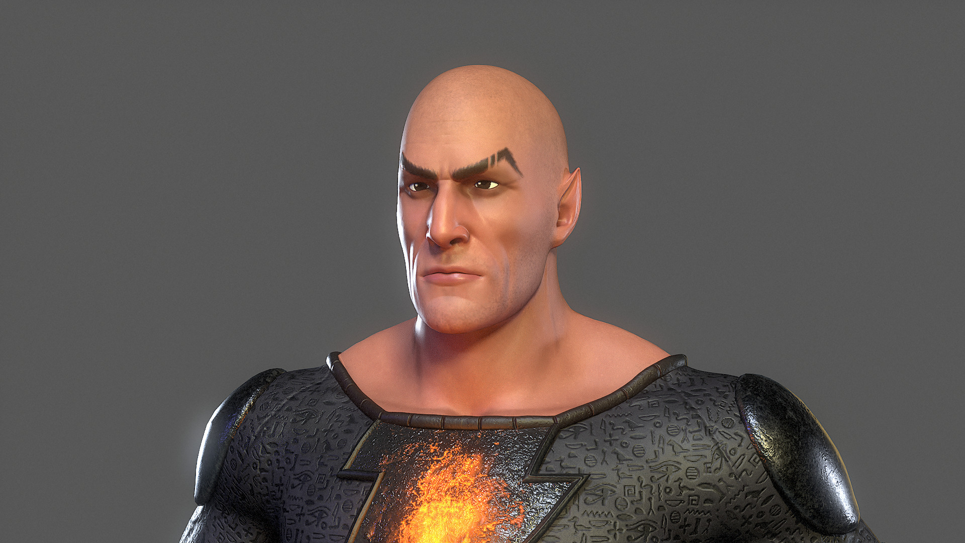 Black Adam Rig Low-poly 3D model_8