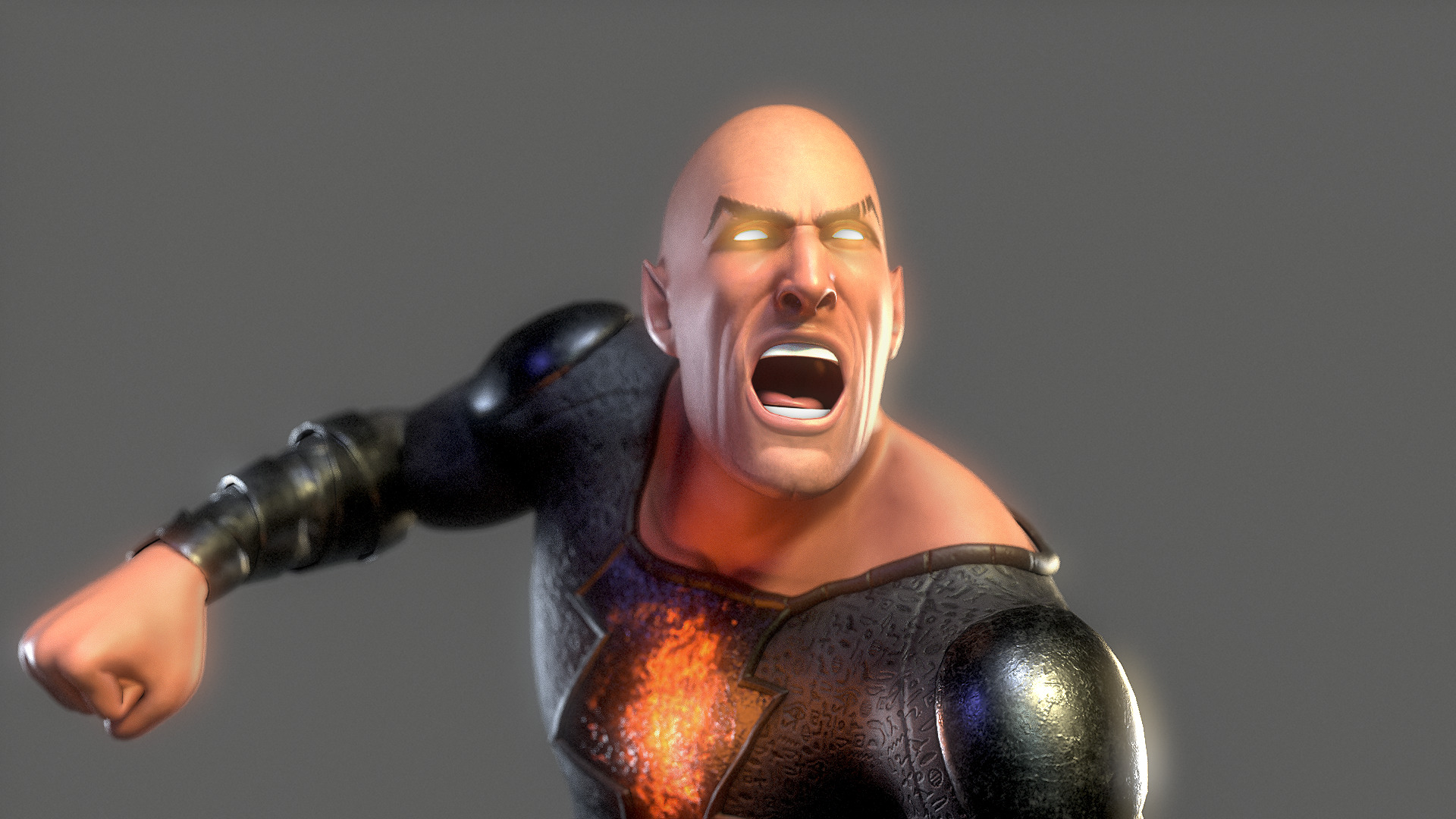 Black Adam Rig Low-poly 3D model_2