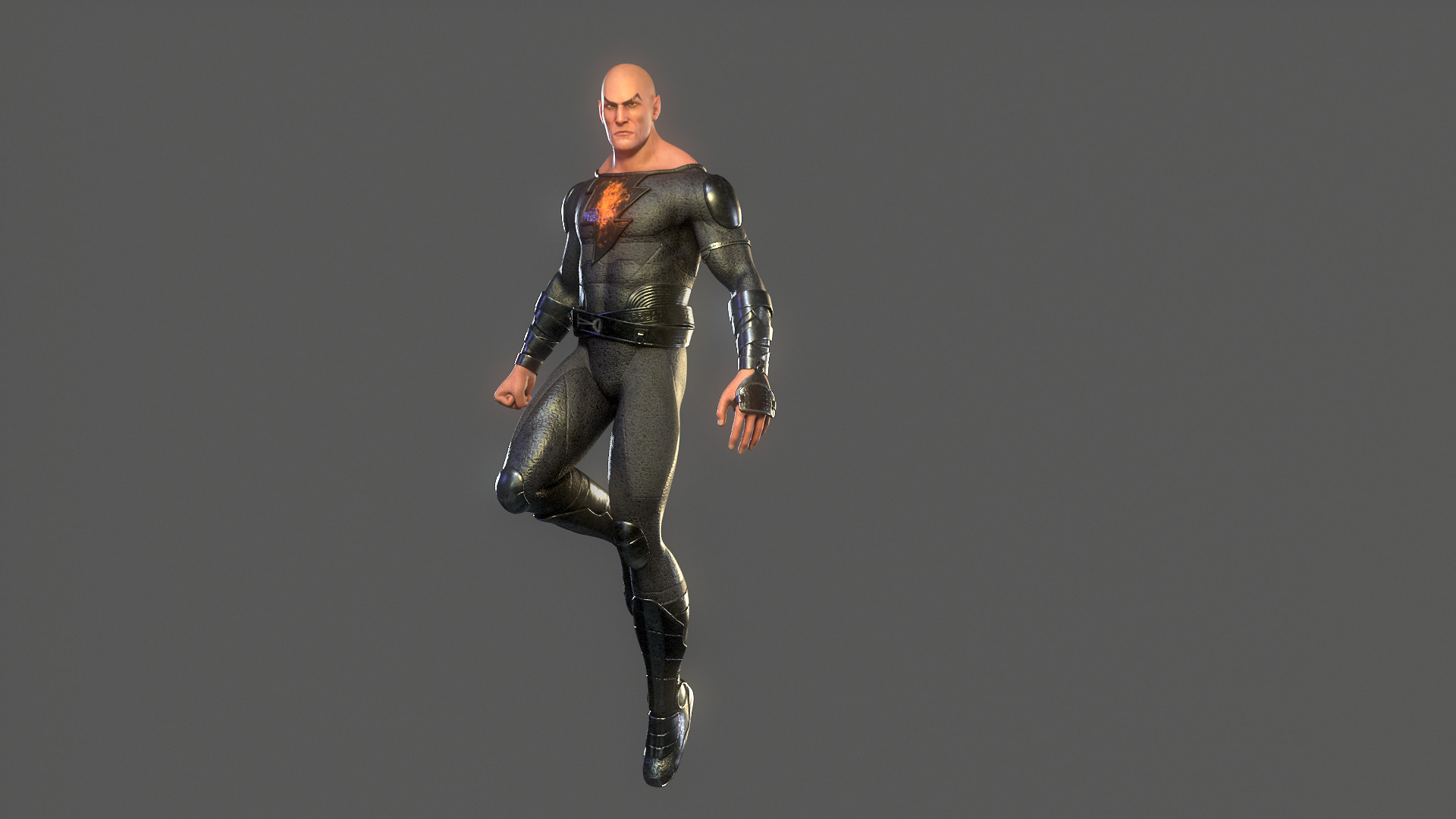 Black Adam Rig Low-poly 3D model_1